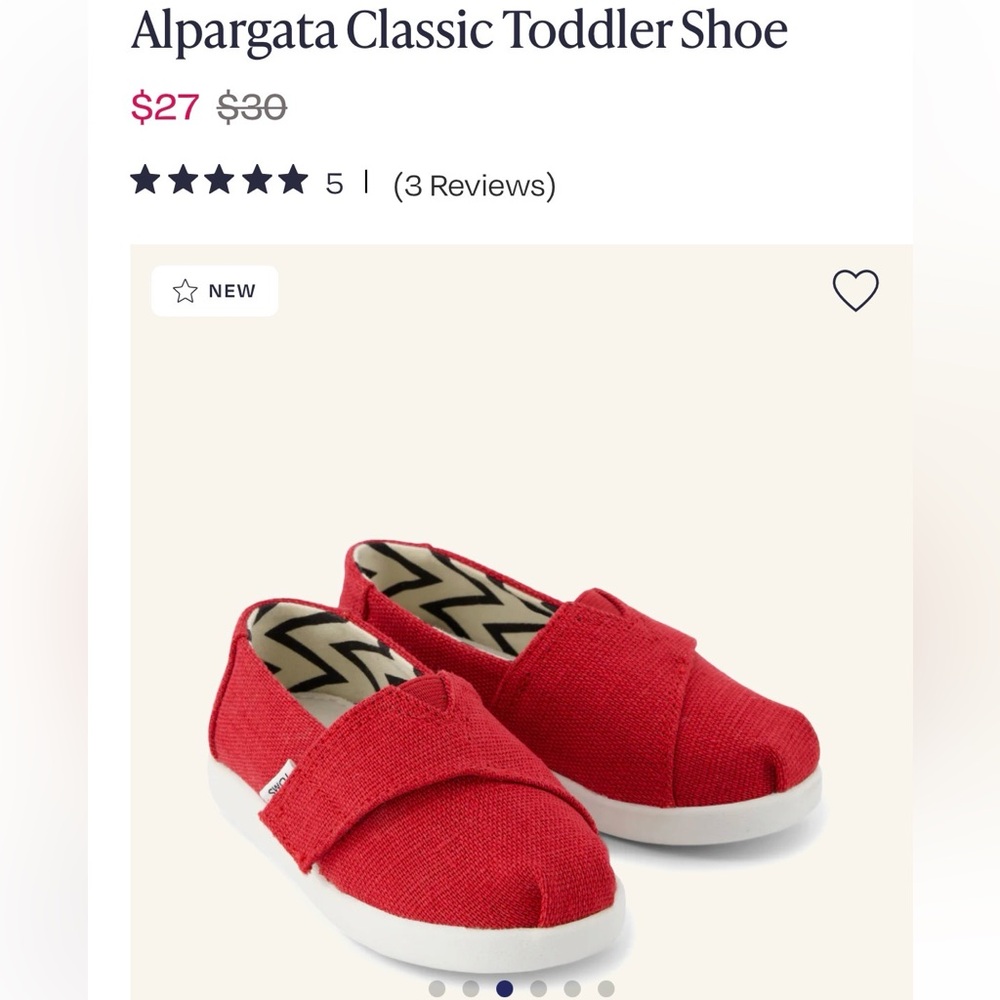 Classic Red Tom’s Toddler size 6